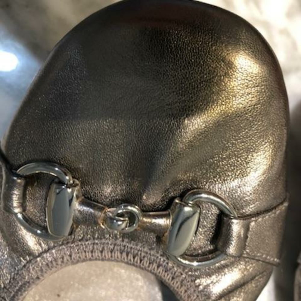 me too Metallic Black Ballet Flats with Horsebit Accent - Picture 2 of 6